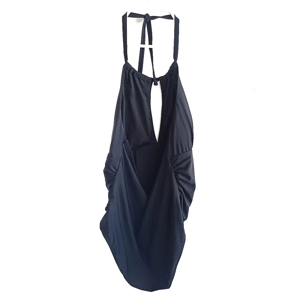 CUPSHE Keep Secrets Halter Plunge One-Piece Swimsuit Beach Pool Vacation XXL - Picture 5 of 7